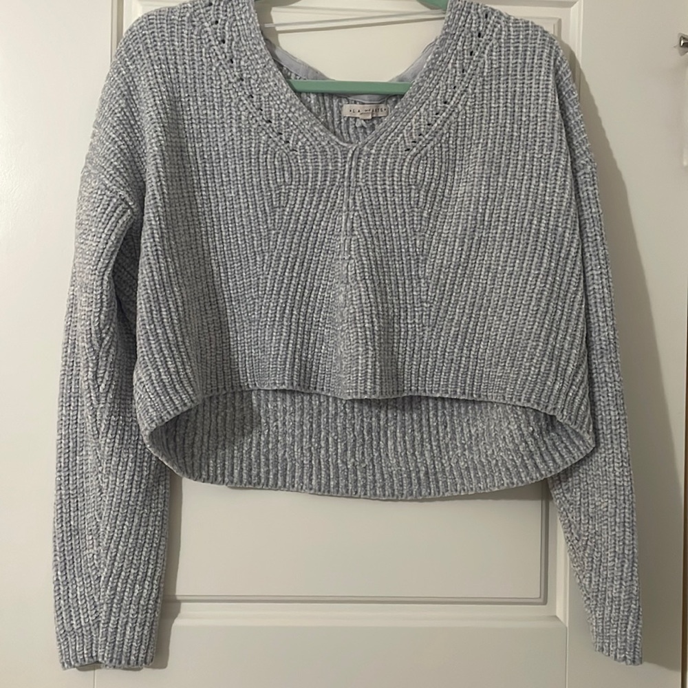 Cropped Silver Sweater
